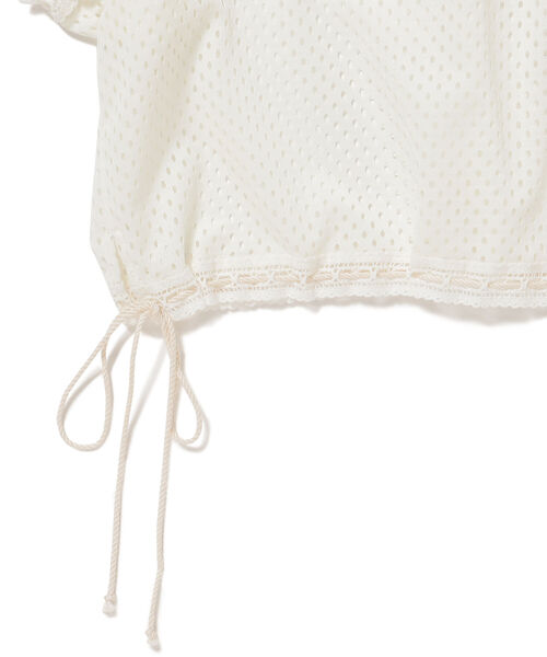 BEAMS BOY（ビームスボーイ）の「maturely / Mesh Dot Short Smock（シャツ/ブラウス・レディース・ホワイト/ブラック・ONE SIZE）」の12枚目の写真
