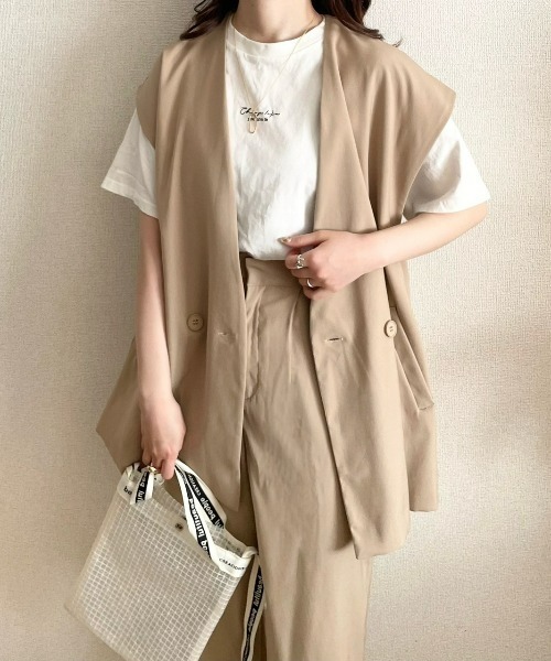 ECRIRE（エクリール）の「【TOMOコラボ】2タックジョガーパンツ【セットアップ対応】（その他パンツ・レディース・ブラック/ベージュ/グレー/モカ・M/L）」の16枚目の写真