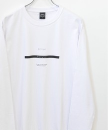 フロント メッセージプリント コットン 天竺 ロングTシャツ