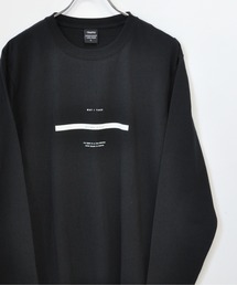 フロント メッセージプリント コットン 天竺 ロングTシャツ