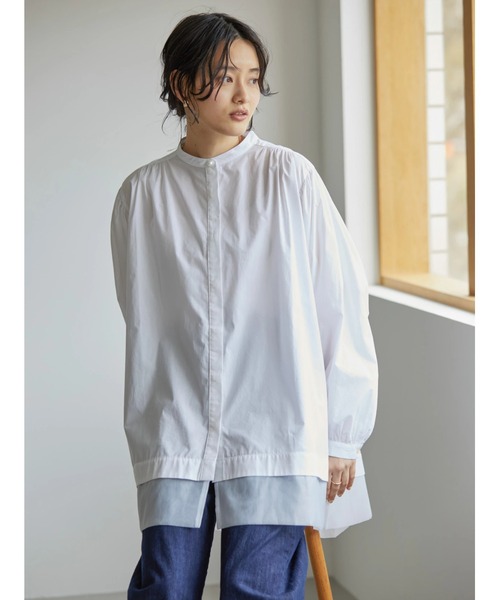 AMERICAN HOLIC(アメリカンホリック)の「裾異素材パールボタンシャツ(シャツ/ブラウス・レディース・オフホワイト・M/L)」の3枚目の写真