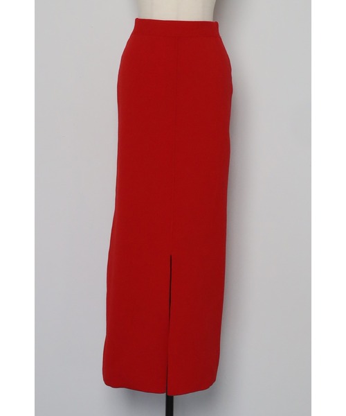 Bonjour Sagan（ボンジュールサガン）の「カラーニットIラインスカート（スカート・レディース・ブラック/レッド/グリーン・FREE）」の9枚目の写真