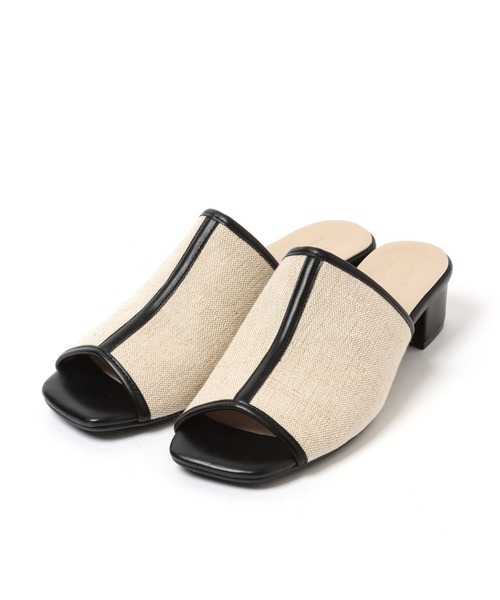 LAKOLE（ラコレ）の「キャンバスミュールサンダル / 265968（サンダル・レディース・ブラック/オフホワイト・MEDIUM/LARGE）」の12枚目の写真