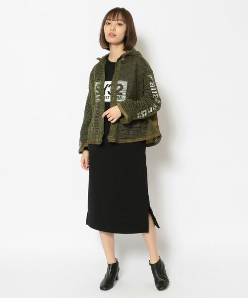 RehersalL(リハーズオール)の「rehersall/リハーズオール/バックフリルモスキートパーカー(カーディガン/ボレロ・レディース・カーキ・FREE)」の4枚目の写真