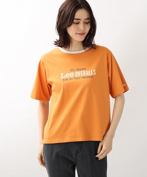 Lee（リー）の「【Lee】別注リンガーTシャツ（Tシャツ/カットソー・レディース・アイボリー/オレンジ/グレー系その他・02/03）」の4枚目の写真