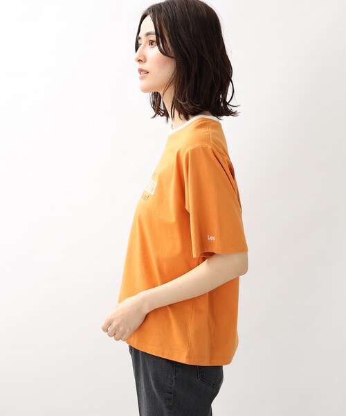Lee（リー）の「【Lee】別注リンガーTシャツ（Tシャツ/カットソー・レディース・アイボリー/オレンジ/グレー系その他・02/03）」の5枚目の写真