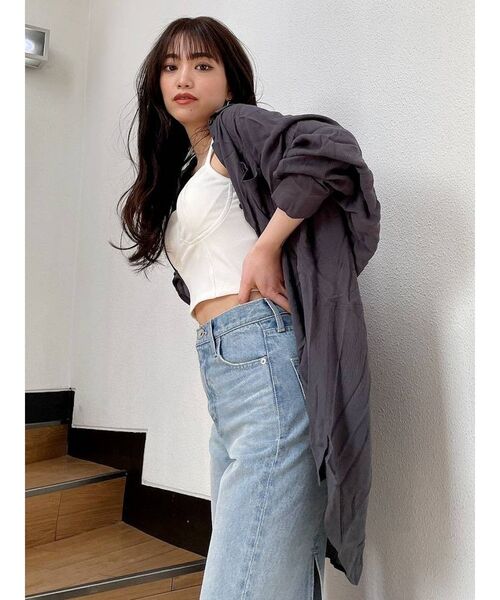 GYDA(ジェイダ)の「YORYU BIG シャツ(シャツ/ブラウス・レディース・オフホワイト/ライトイエロー/チャコールグレー・FREE)」の10枚目の写真