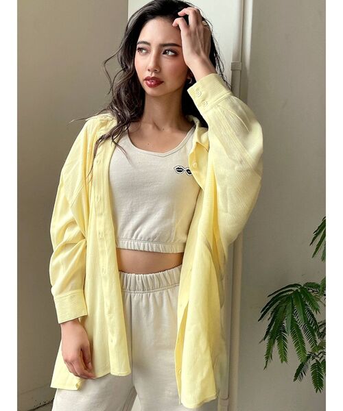 GYDA(ジェイダ)の「YORYU BIG シャツ(シャツ/ブラウス・レディース・オフホワイト/ライトイエロー/チャコールグレー・FREE)」の19枚目の写真