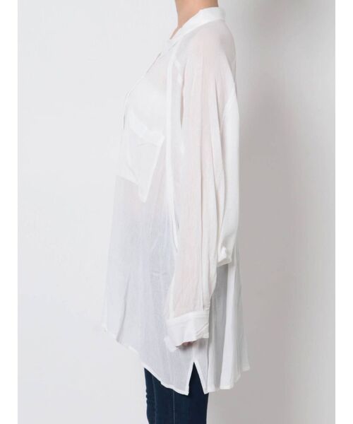 GYDA(ジェイダ)の「YORYU BIG シャツ(シャツ/ブラウス・レディース・オフホワイト/ライトイエロー/チャコールグレー・FREE)」の21枚目の写真