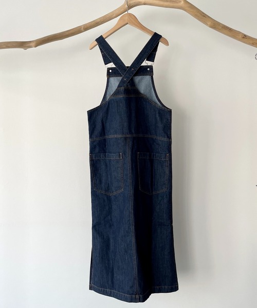 CANAL JEAN（キャナルジーン）の「RED CHOP WORKS(レッドチョップワークス) デニムジャンスカ（ジャンパースカート・レディース・インディゴブルー・38）」の7枚目の写真