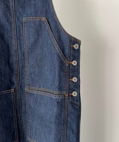 CANAL JEAN（キャナルジーン）の「RED CHOP WORKS(レッドチョップワークス) デニムジャンスカ（ジャンパースカート・レディース・インディゴブルー・38）」の5枚目の写真