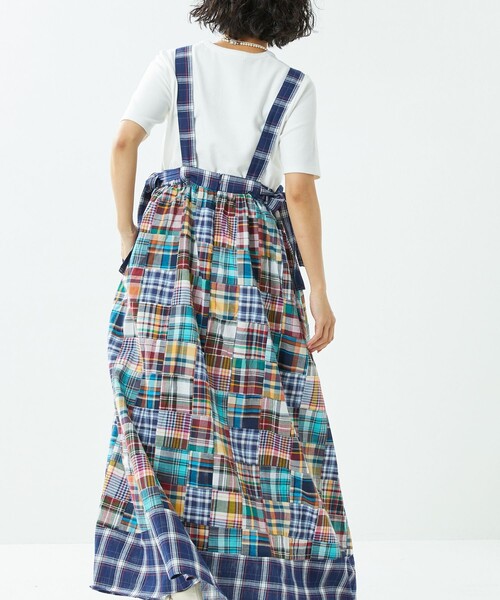 【WONDERFUL WORLD】チェック　エプロンドレス　タブリエ WONDERFUL WORLD】チェック エプロンドレス タブリエ WONDERFUL WORLD