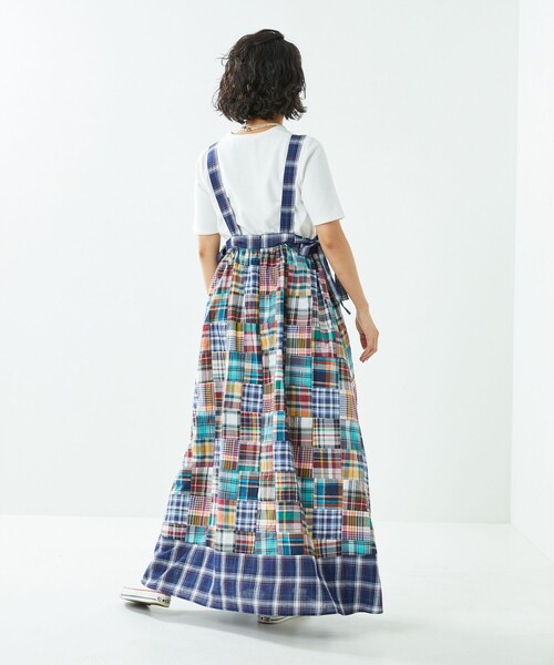 希少 Freada フリーダ パッチワークプリントエプロンワンピース ベルト 中古・古着通販】freada (フリーダ) パッチワークエプロンドレス