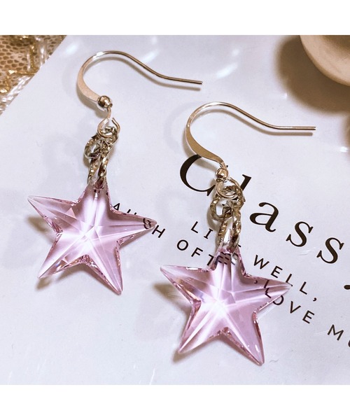 tone(トーン)の「【LoveAmooN】pink star(MA)(ピアス(両耳用)・レディース・シルバー・FREE)」の7枚目の写真