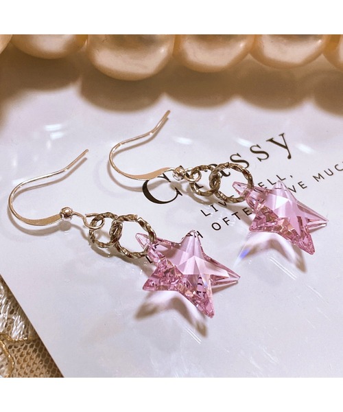 tone(トーン)の「【LoveAmooN】pink star(MA)(ピアス(両耳用)・レディース・シルバー・FREE)」の2枚目の写真