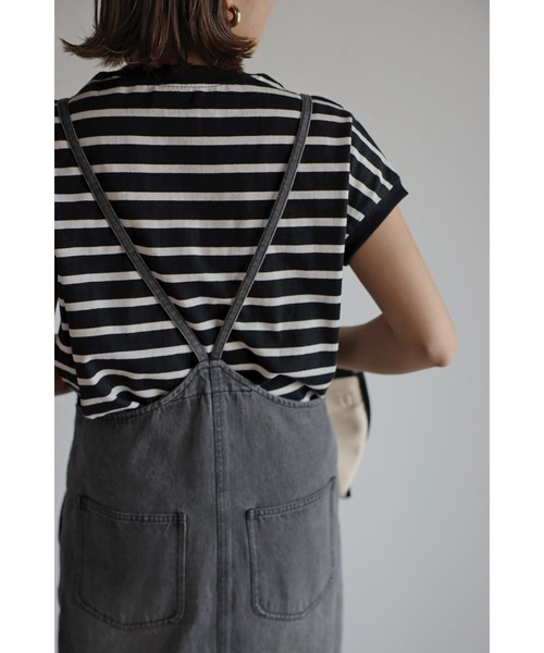 グレー ジャンパー フロントジッパー付き Bonjour Sagan（ボンジュールサガン）の「フロントジップサロペット