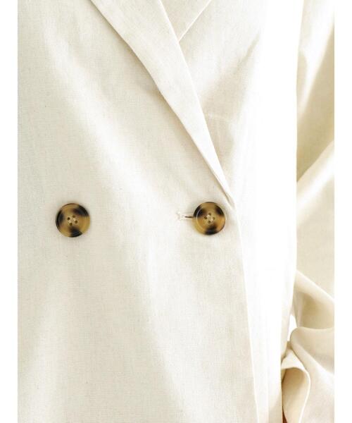 ehka sopo（エヘカソポ）の「リネン混テーラードジャケット(セットアップ可)（ノーカラージャケット・レディース・ベージュ/キナリ/グリーン・ﾌﾘ-）」の11枚目の写真