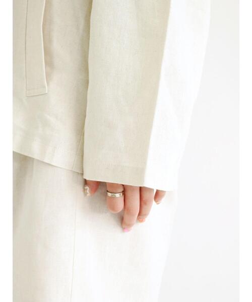 ehka sopo（エヘカソポ）の「リネン混テーラードジャケット(セットアップ可)（ノーカラージャケット・レディース・ベージュ/キナリ/グリーン・ﾌﾘ-）」の13枚目の写真
