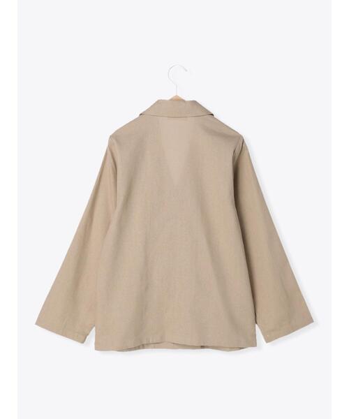 ehka sopo（エヘカソポ）の「リネン混テーラードジャケット(セットアップ可)（ノーカラージャケット・レディース・ベージュ/キナリ/グリーン・ﾌﾘ-）」の17枚目の写真