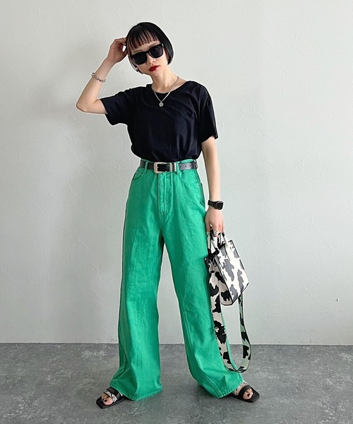 PAGEBOY（ページボーイ）の「バックオープンTシャツ（Tシャツ/カットソー・レディース・ブラック/オフホワイト/ターコイズブルー・FREE）」の8枚目の写真