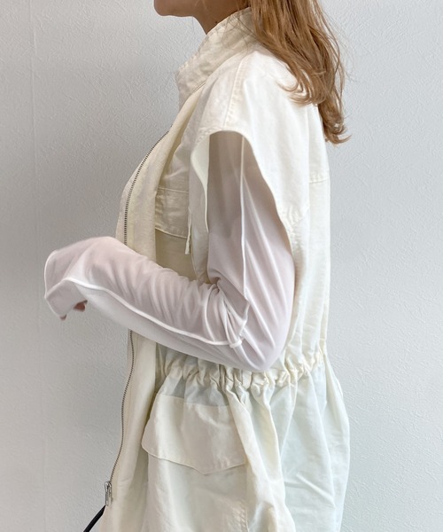 w closet（ダブルクローゼット）の「2WAYシアーフィンガーホールプルオーバー（Tシャツ/カットソー・レディース・オフホワイト/ピンク/ラベンダー/ブラック・FREE）」の16枚目の写真