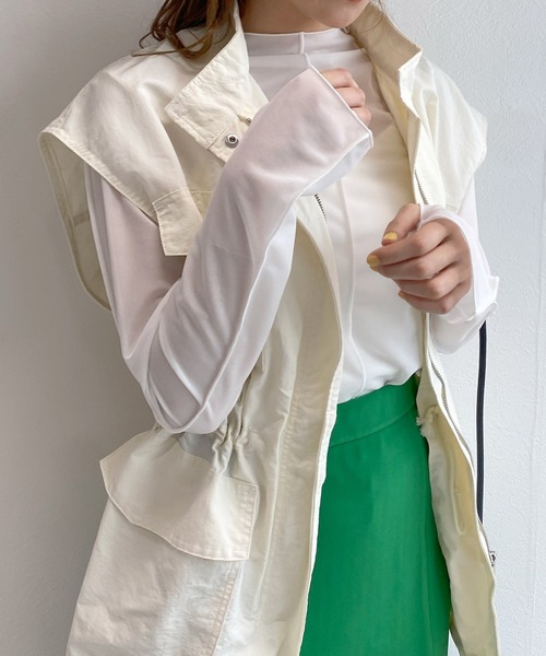 w closet（ダブルクローゼット）の「2WAYシアーフィンガーホールプルオーバー（Tシャツ/カットソー・レディース・オフホワイト/ピンク/ラベンダー/ブラック・FREE）」の14枚目の写真