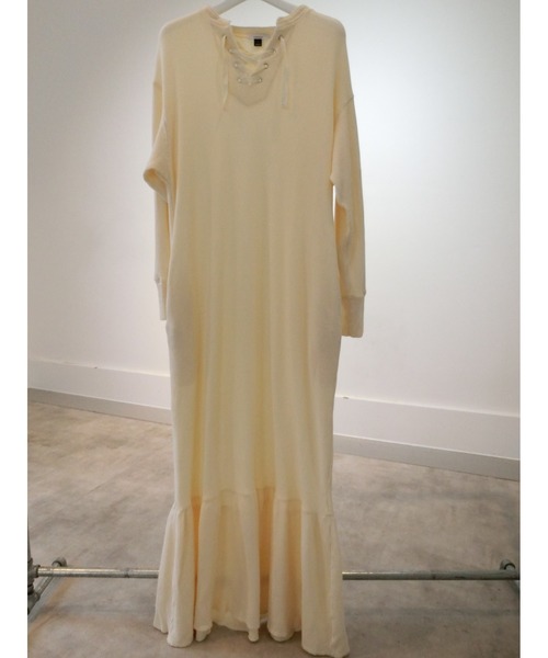 ulu(ウル)の「Organic cotton thermal laceup long dress(ワンピース・レディース・ホワイト・FREE)」の11枚目の写真