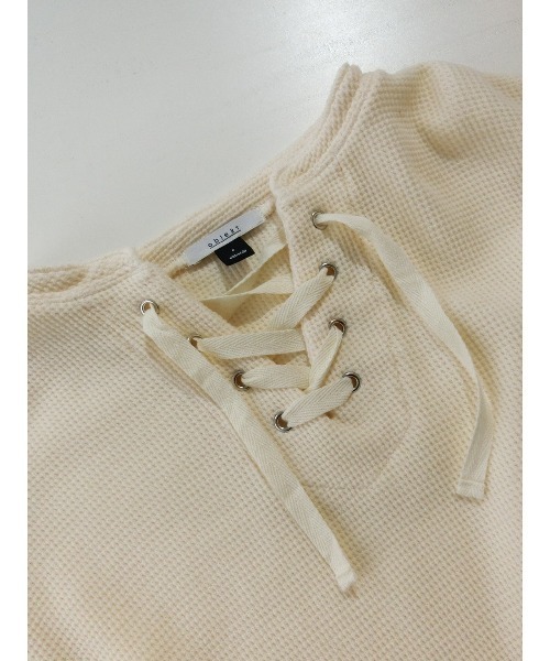 ulu(ウル)の「Organic cotton thermal laceup long dress(ワンピース・レディース・ホワイト・FREE)」の2枚目の写真