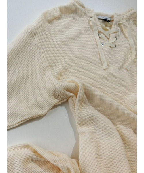 ulu(ウル)の「Organic cotton thermal laceup long dress(ワンピース・レディース・ホワイト・FREE)」の5枚目の写真