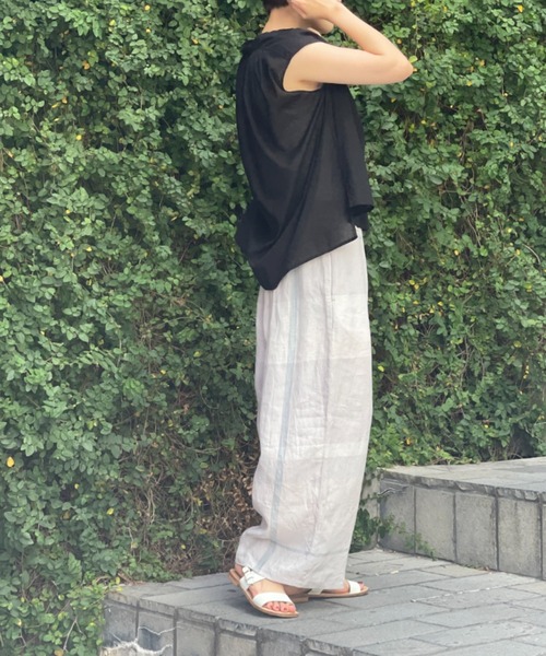 BEARDSLEY（ビアズリー）の「シャドーストライプフレンチブラウス（シャツ/ブラウス・レディース・ブラック/カーキ・FREE）」の14枚目の写真