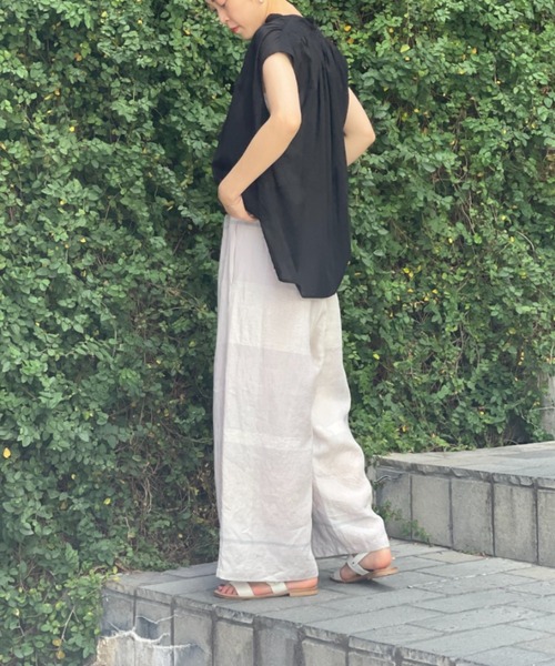 BEARDSLEY（ビアズリー）の「シャドーストライプフレンチブラウス（シャツ/ブラウス・レディース・ブラック/カーキ・FREE）」の17枚目の写真