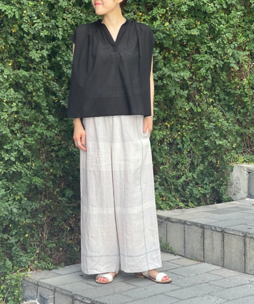 BEARDSLEY（ビアズリー）の「シャドーストライプフレンチブラウス（シャツ/ブラウス・レディース・ブラック/カーキ・FREE）」の20枚目の写真