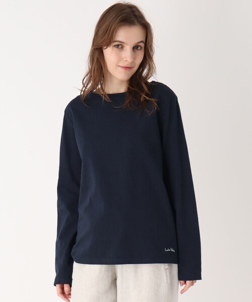 LAURA ASHLEY(ローラアシュレイ)の「コットン(綿)ロングTシャツ(Tシャツ/カットソー・レディース・グリーン/ネイビー・38)」の1枚目の写真