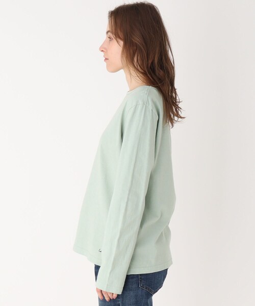 LAURA ASHLEY(ローラアシュレイ)の「コットン(綿)ロングTシャツ(Tシャツ/カットソー・レディース・グリーン/ネイビー・38)」の4枚目の写真