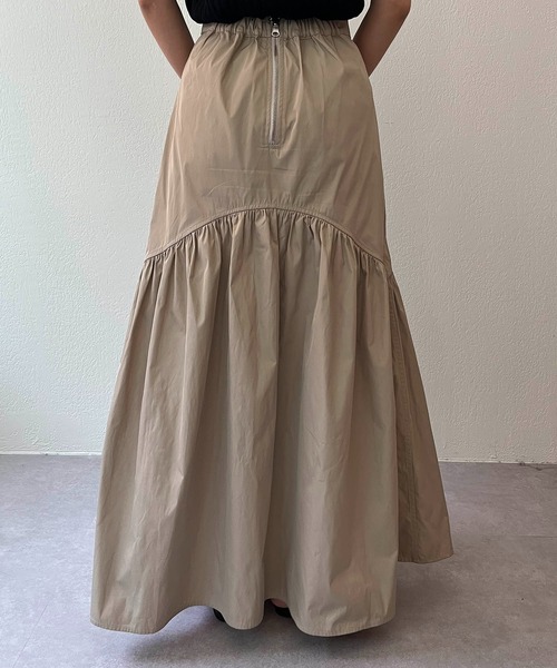 CAPRICIEUX LE'MAGE（カプリシューレマージュ）の「ラウンドティアードリバスカート（スカート・レディース・ベージュ/グリーン・FREE）」の21枚目の写真