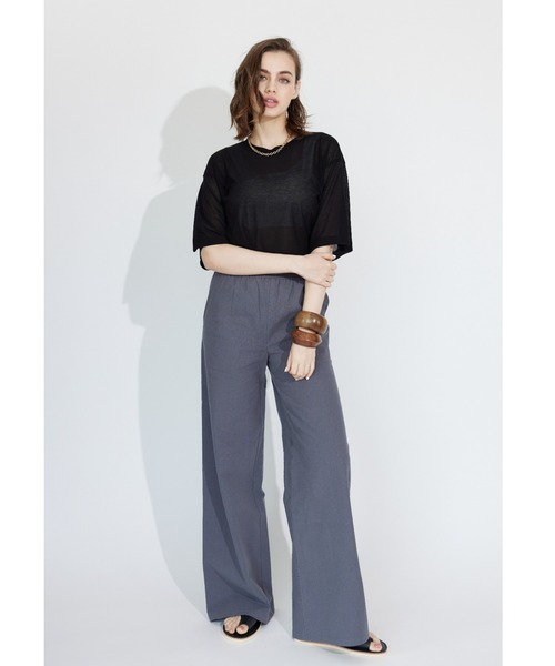 ALEXIA STAM（アリシアスタン）の「Basic Sheer Cropped Tee/ベーシックシアークロップドT（Tシャツ/カットソー・レディース・ベージュ/ブラック・FREE）」の8枚目の写真