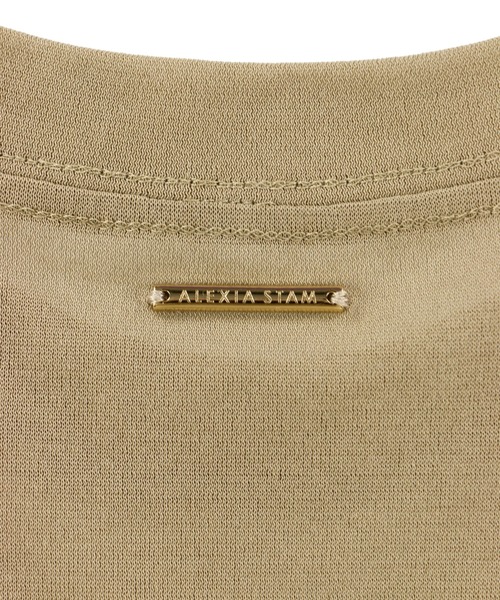 ALEXIA STAM（アリシアスタン）の「Basic Sheer Cropped Tee/ベーシックシアークロップドT（Tシャツ/カットソー・レディース・ベージュ/ブラック・FREE）」の5枚目の写真
