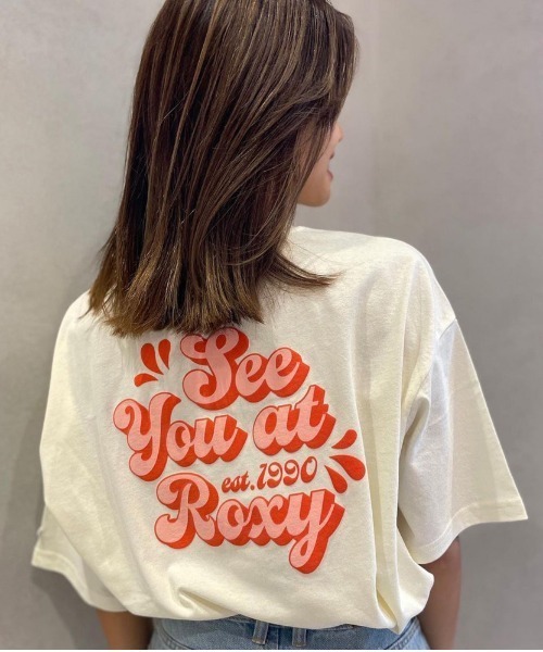ROXY（ロキシー）の「SEE YOU AT ROXY/ロキシー半袖バックプリントTシャツ（Tシャツ/カットソー・レディース・イエロー/ナチュラル/パープル/ホワイト・SMALL/MEDIUM/LARGE）」の3枚目の写真
