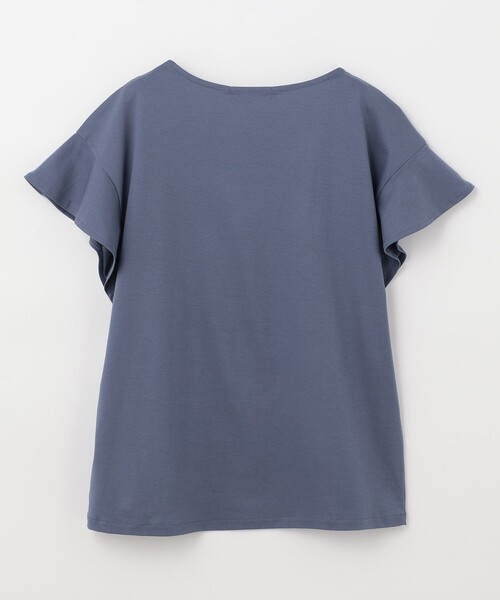 ANY(エニィ)の「【定番人気】シルケットスムースフレアスリーブ カットソー(Tシャツ/カットソー・レディース・レッド系/グリーン系/ブルー系/ベージュ系/ブラック系/アイボリー系・2/3)」の17枚目の写真