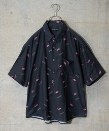 【a】とろみシルクタッチ アソートアニマル柄 ルーズサイズ 半袖シャツ