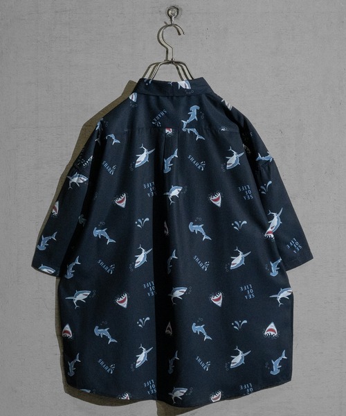 a】とろみシルクタッチ アソートアニマル柄 ルーズサイズ 半袖シャツ