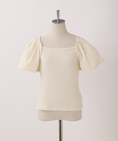 one after another NICE CLAUP（ワンアフターアナザーナイスクラップ）の「ボレロ風バックリボントップス（Tシャツ/カットソー・レディース・アイボリー/ブラック系その他/ベージュ/ブラック・FREE）」の19枚目の写真