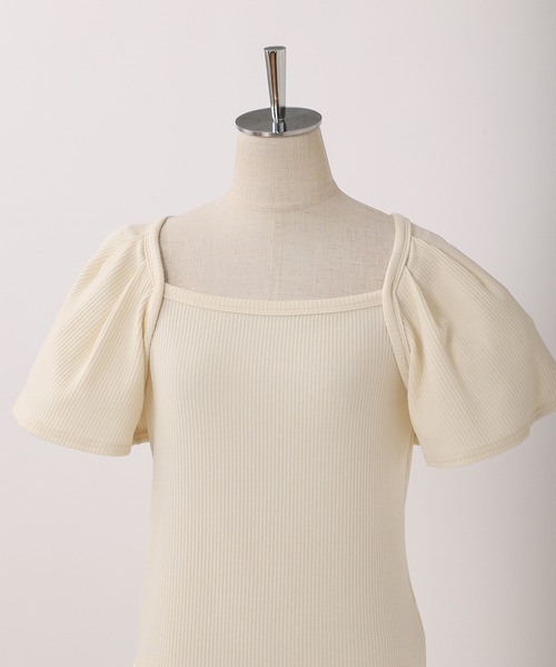 one after another NICE CLAUP（ワンアフターアナザーナイスクラップ）の「ボレロ風バックリボントップス（Tシャツ/カットソー・レディース・アイボリー/ブラック系その他/ベージュ/ブラック・FREE）」の20枚目の写真