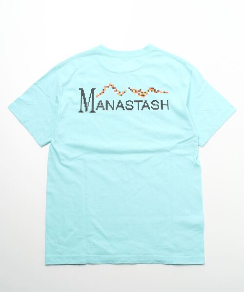MANASTASH（マナスタッシュ）の「MANASTASH N.A.U/マナスタッシュエヌエーユー　DIGITAL MOUNTAIN LOGO TEE デジタルマウンテンロゴティー（Tシャツ/カットソー・メンズ・ターコイズブルー/ホワイト/ブラック・LARGE/X-LARGE/MEDIUM）」の5枚目の写真