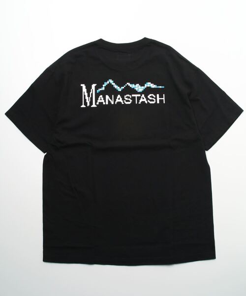 MANASTASH（マナスタッシュ）の「MANASTASH N.A.U/マナスタッシュエヌエーユー　DIGITAL MOUNTAIN LOGO TEE デジタルマウンテンロゴティー（Tシャツ/カットソー・メンズ・ターコイズブルー/ホワイト/ブラック・LARGE/X-LARGE/MEDIUM）」の4枚目の写真