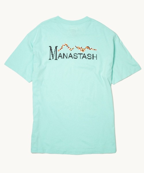 MANASTASH（マナスタッシュ）の「MANASTASH N.A.U/マナスタッシュエヌエーユー　DIGITAL MOUNTAIN LOGO TEE デジタルマウンテンロゴティー（Tシャツ/カットソー・メンズ・ターコイズブルー/ホワイト/ブラック・LARGE/X-LARGE/MEDIUM）」の3枚目の写真