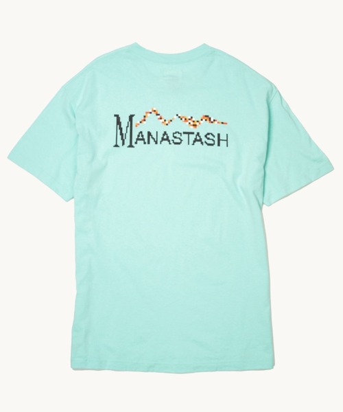 MANASTASH（マナスタッシュ）の「MANASTASH N.A.U/マナスタッシュエヌエーユー　DIGITAL MOUNTAIN LOGO TEE デジタルマウンテンロゴティー（Tシャツ/カットソー・メンズ・ターコイズブルー/ホワイト/ブラック・LARGE/X-LARGE/MEDIUM）」の8枚目の写真