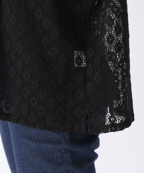 niko and...（ニコアンド）の「クレイジー綿レースビッグシャツ（シャツ/ブラウス・レディース・ブルー/オフホワイト/ブラック・FREE）」の12枚目の写真