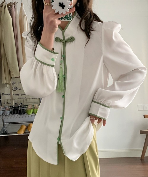 aimoha（アイモハ）の「チャイナ風ブラウス（シャツ/ブラウス・レディース・ホワイト/ピンク・SMALL/MEDIUM）」の6枚目の写真
