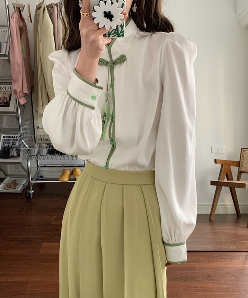 aimoha（アイモハ）の「チャイナ風ブラウス（シャツ/ブラウス・レディース・ホワイト/ピンク・SMALL/MEDIUM）」の12枚目の写真